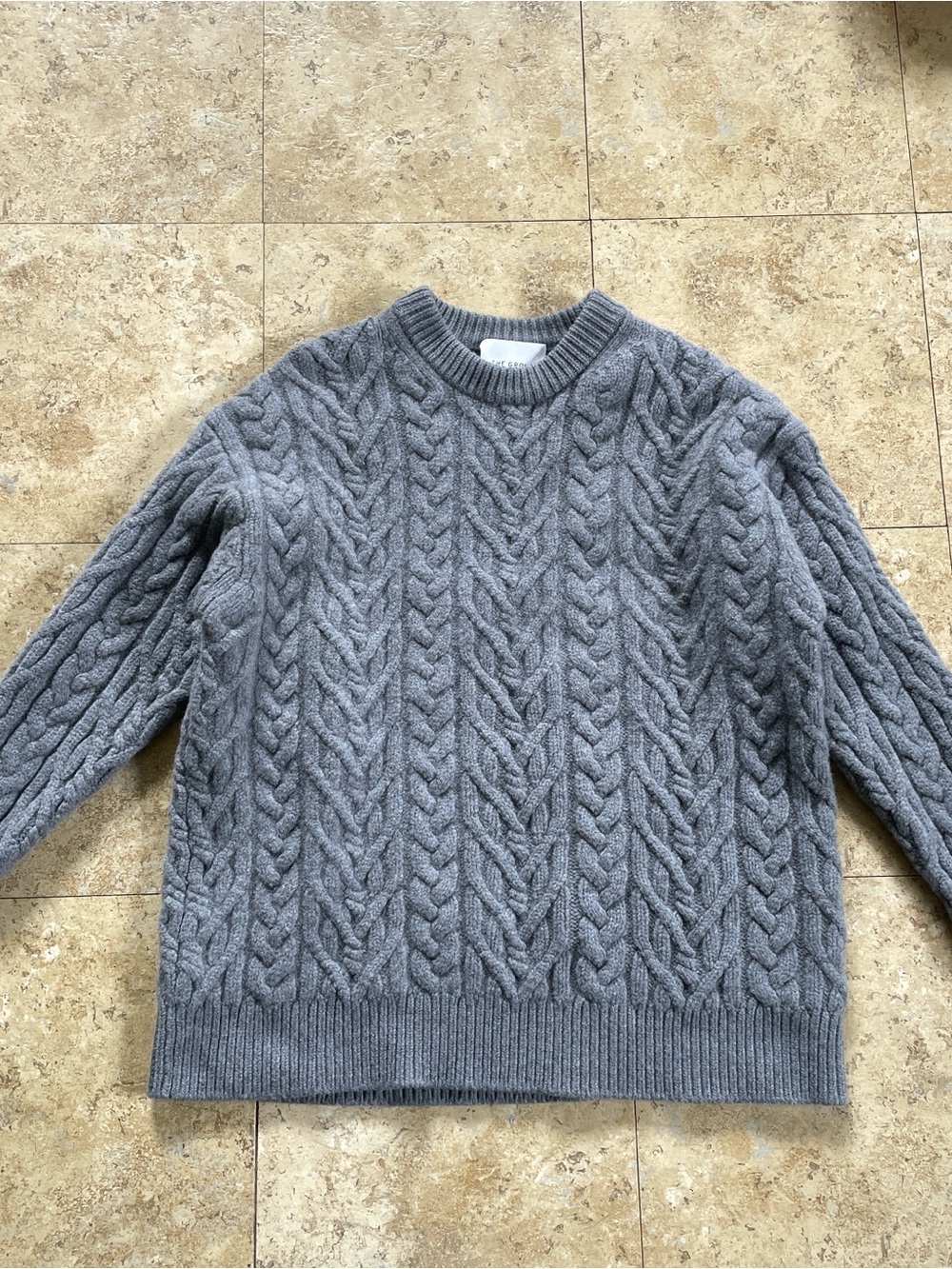 The Group Aritzia grey cable knit sweater